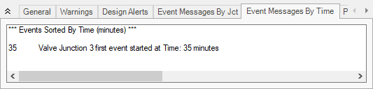 The Event Messages By Time tab of the Output window.